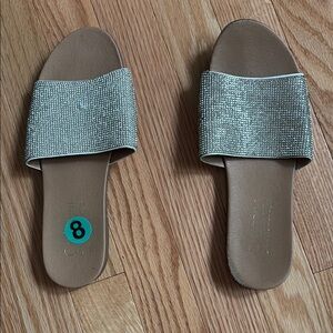 Catherine Malandrino Silver Sandals Minimalist Design